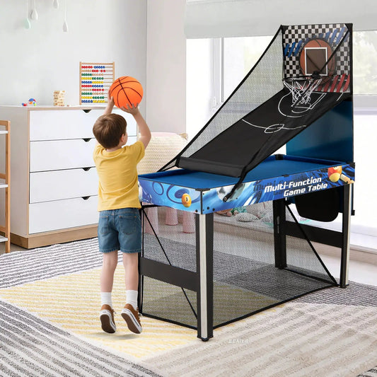 Ten-in-One blue multi-game table with basketball hoop and table tennis for kids DirectDeals on Tampa Home & Garden Store