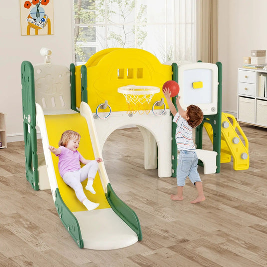 10 in 1 Toddler Slide Set Kids Slide and Climber Playset Indoor Playground - Tampa Home & Garden Store
