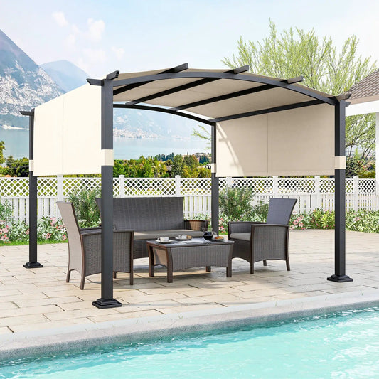 Outdoor Pergola 10x10 Modern Arched Patio Shelter