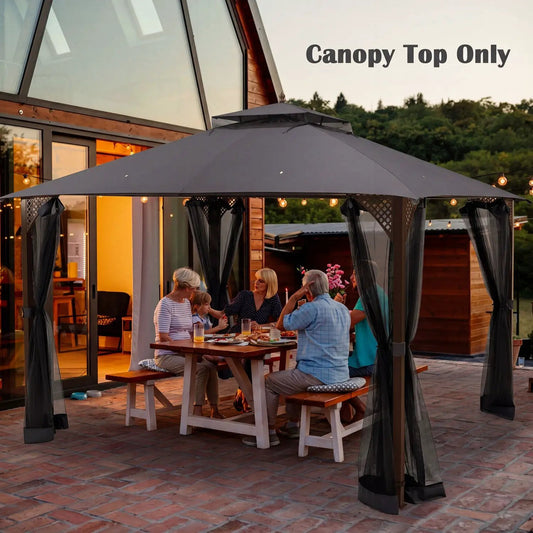 Gazebo replacement canopy top 10' x 12' for DirectDeals, dark gray fabric with air vent on Tampa Home & Garden Store