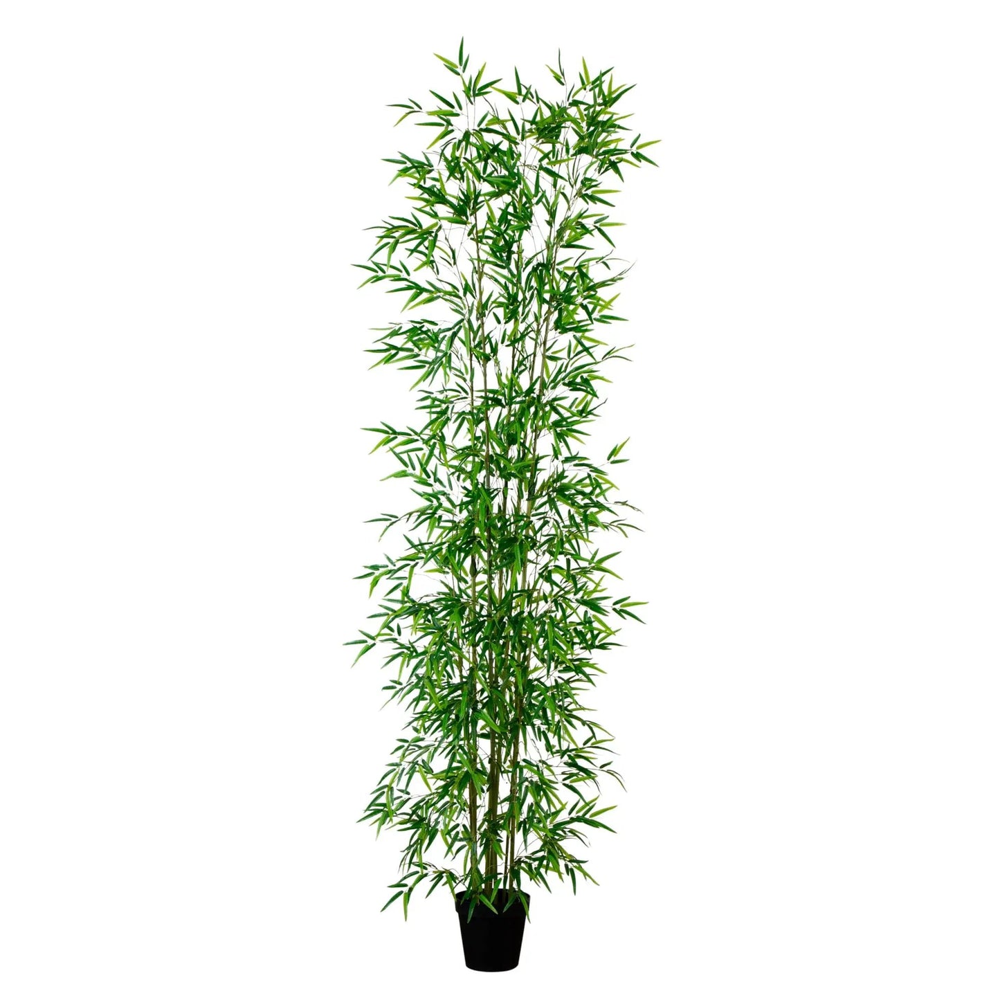 Artificial Bamboo Tree 11 ft tall with green bamboo leaves in a black pot Nearly Natural on Tampa Home & Garden Store