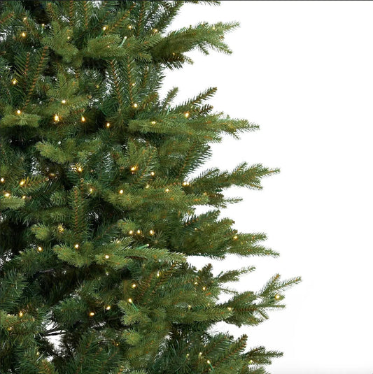 Nearly Natural Belgian Fir Natural Look Christmas Tree with warm white LED lights on Tampa Home & Garden Store