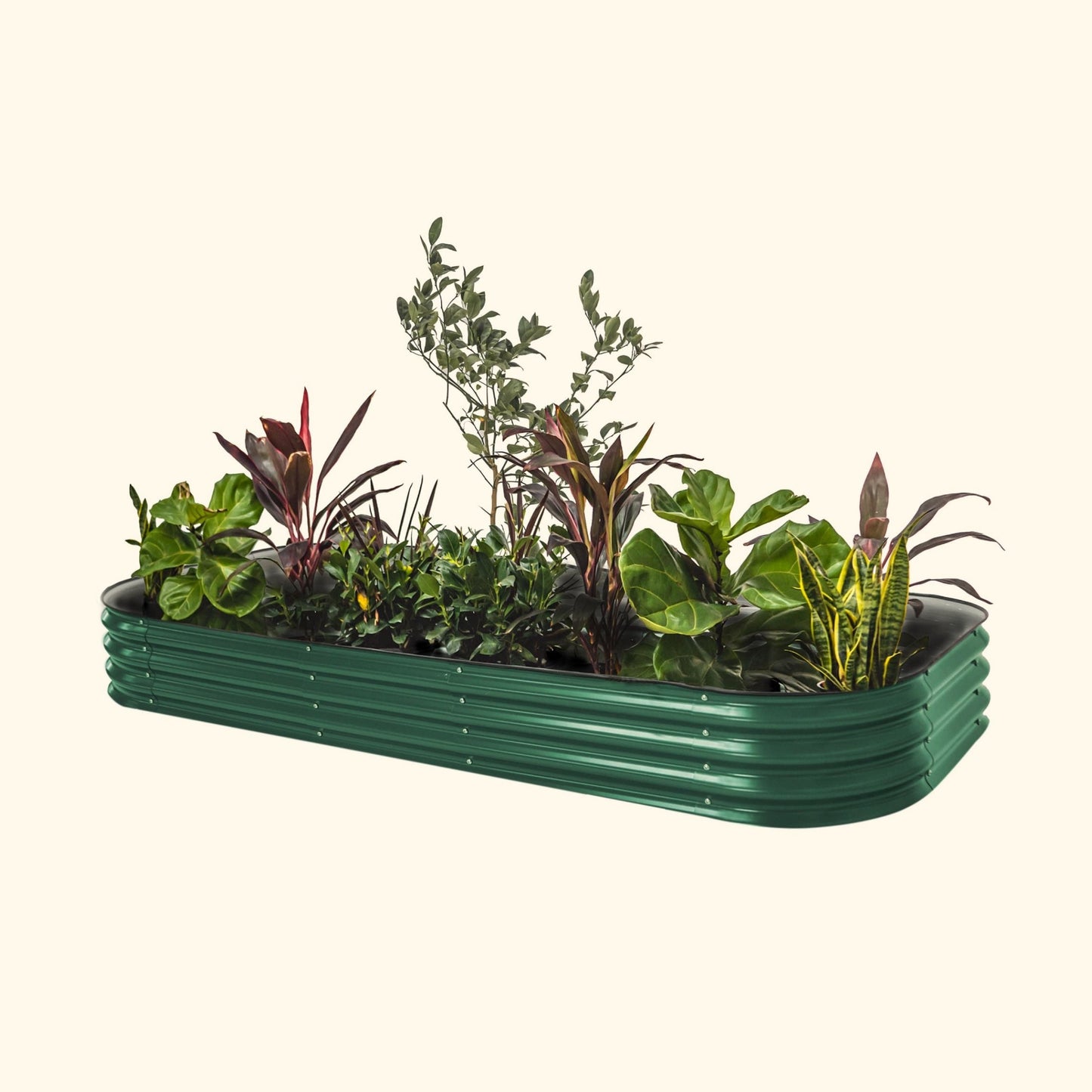 Complete 3-Pack raised garden bed installation bundle green metal bed with lush plants on Tampa Home & Garden Store