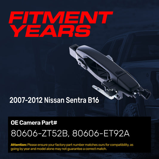 Exterior door handle for Nissan Sentra B16 2007-2012 passenger side w/o keyhole primed black on Tampa Home & Garden Store
