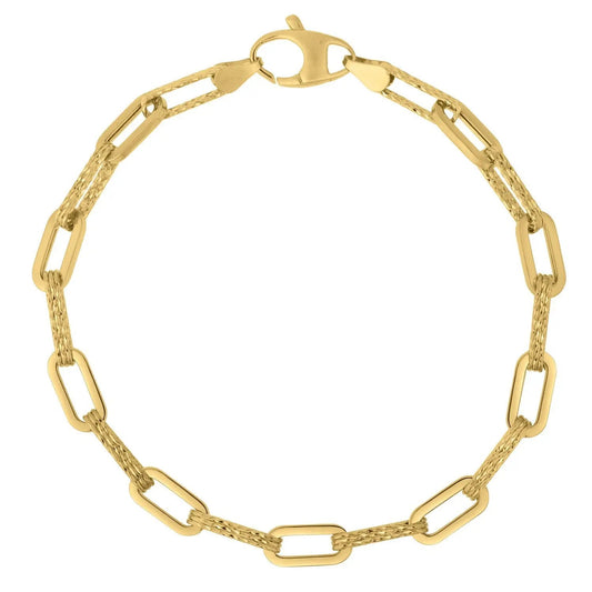 Bracelet Diamante paperclip chain in 14K yellow gold by Bids on Tampa Home & Garden Store
