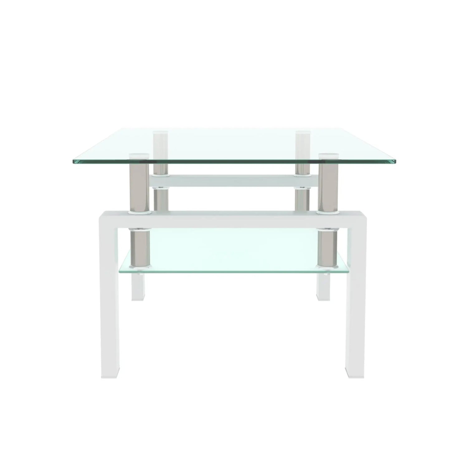 Table basse blanche Table basse transparente Tables d'appoint centrales modernes pour salon Meubles de salon