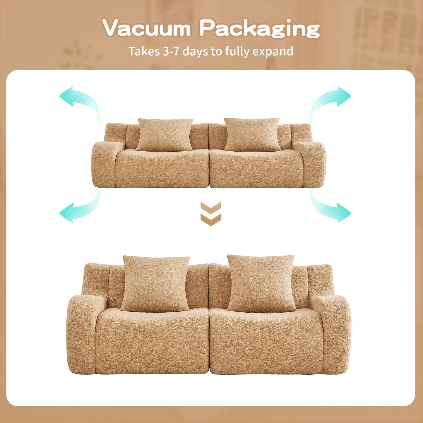 Soft Teddy Fabric and Modern Boneless Sofa