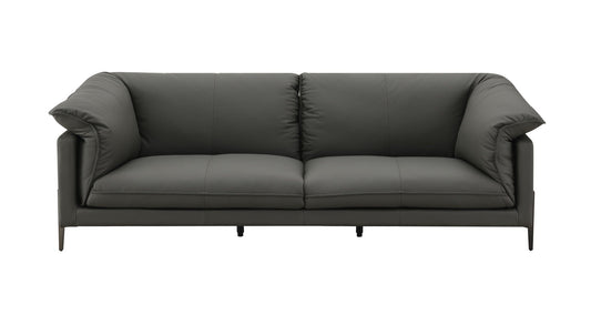 Tadi top grain leather stationary sofa in black by HouseOfZazla on Tampa Home & Garden Store