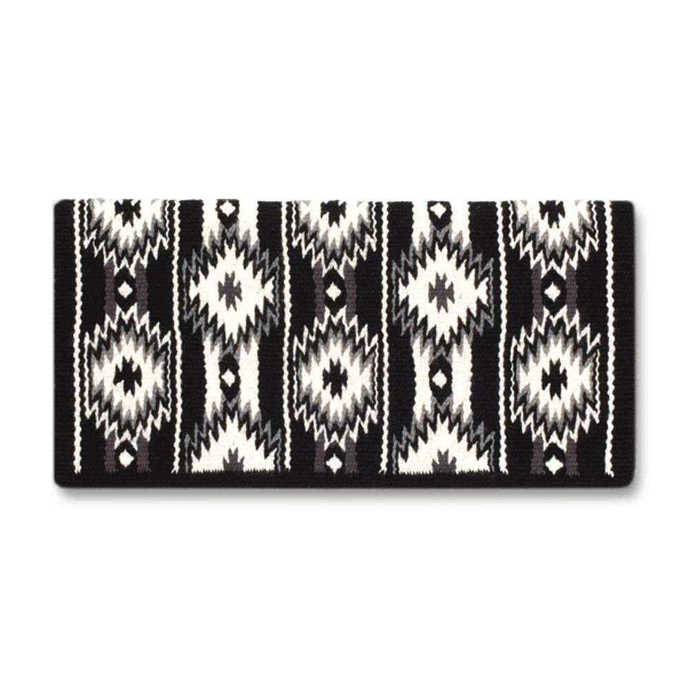 Mayatex 2x2 New Zealand Wool Saddle Blanket black white geometric diamond pattern on Tampa Home & Garden Store