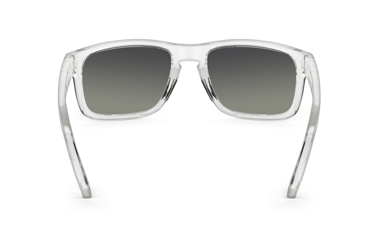 Decoy Arctic Edition sunglasses by Skeleton Optics in clear frame with gray gradient lenses on Tampa Home & Garden Store