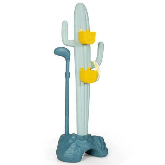 3-in-1 Cactus Toy Stand with yellow cup holders and ring toss rope on Tampa Home & Garden Store