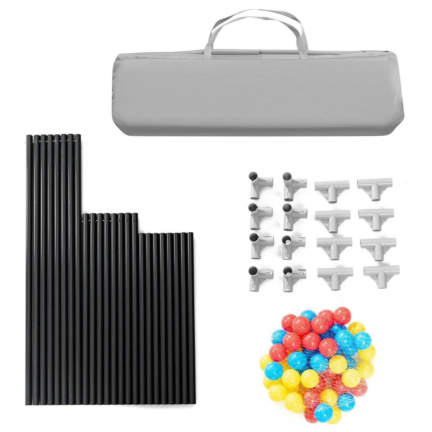 DirectDeals Extra Large Safety Baby Fence Play Yard with Ocean Balls gray carry bag on Tampa Home & Garden Store