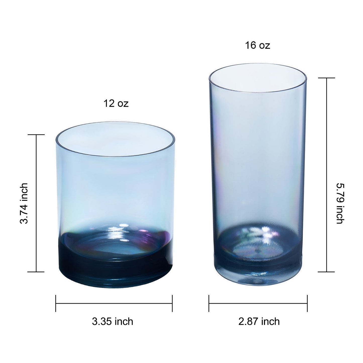 Eze Acrylic Lowball and Highball Glasses Set of 8