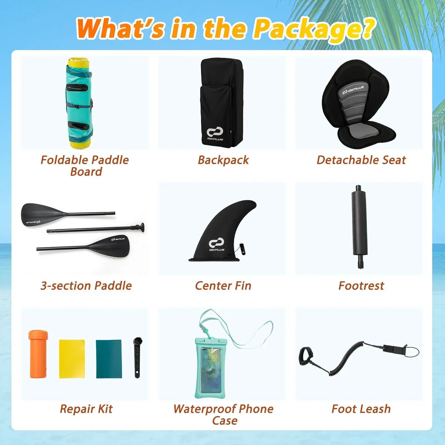 11 ft inflatable stand up paddleboard kayak seat; includes foldable board and detachable seat on Tampa Home & Garden Store