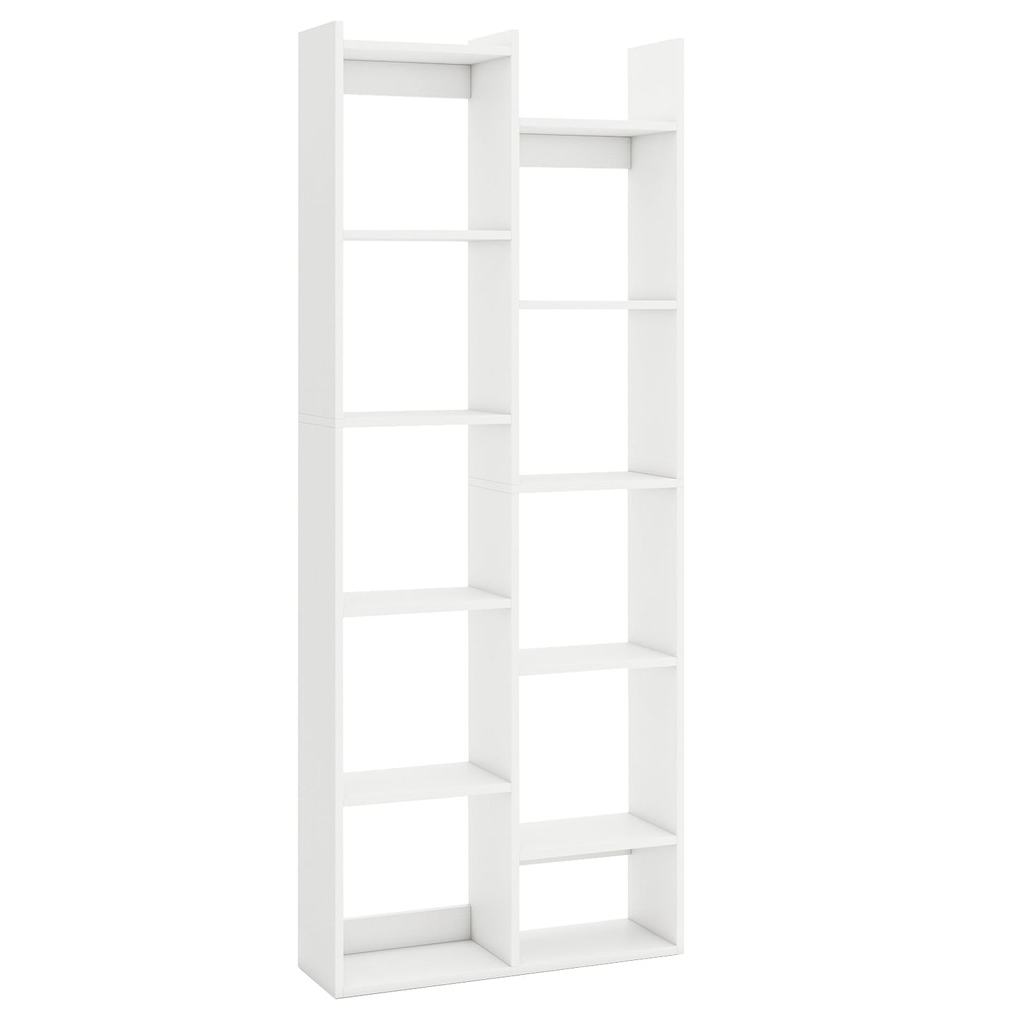 Estantería organizadora de libros moderna de 11 niveles con kits antivuelco - Natural