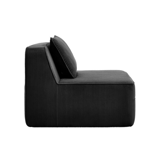 Armless corduroy sofa with matching pillow in charcoal gray by HouseOfZazla on Tampa Home & Garden Store