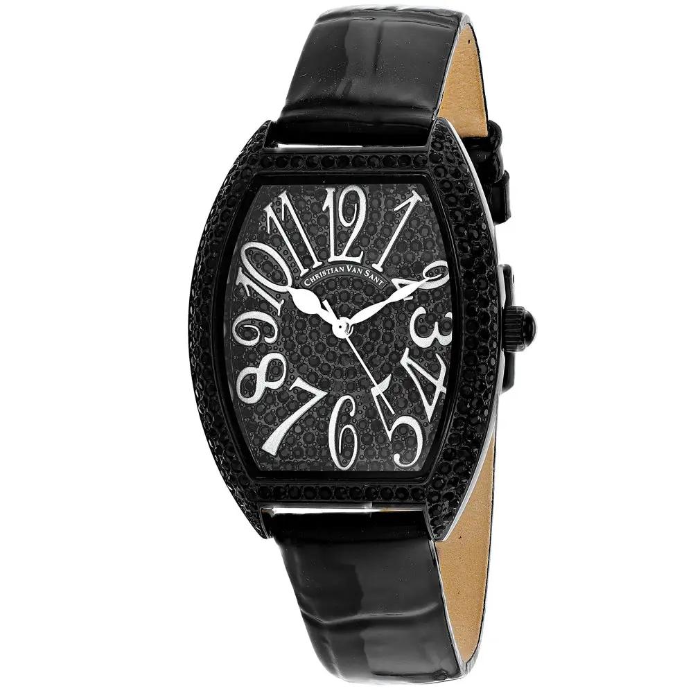 Christian Van Sant women's quartz watch with black crystal bezel and oversized numerals on Tampa Home & Garden Store