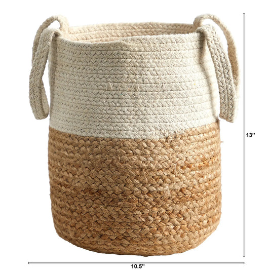 12.5” Handmade Natural Jute and Cotton Planter - Tampa Home & Garden Store