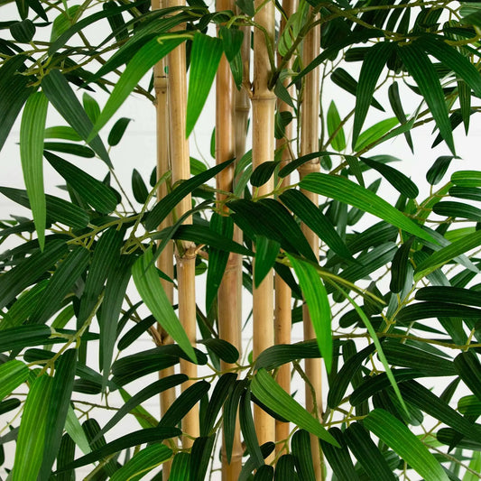 12 ft artificial bamboo tree with real-looking bamboo trunks and lush green leaves on Tampa Home & Garden Store