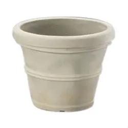 Round planter pot in weathered concrete poly resin, 12-inch diameter, HomePacific on Tampa Home & Garden Store