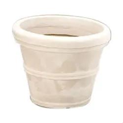 12 Inch Round Planter Weathered Stone Finish poly resin pot HomePacific on Tampa Home & Garden Store