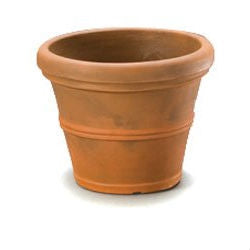 12-inch Round Planter in Rust color Weather Resistant Poly Resin Plastic - Tampa Home & Garden Store