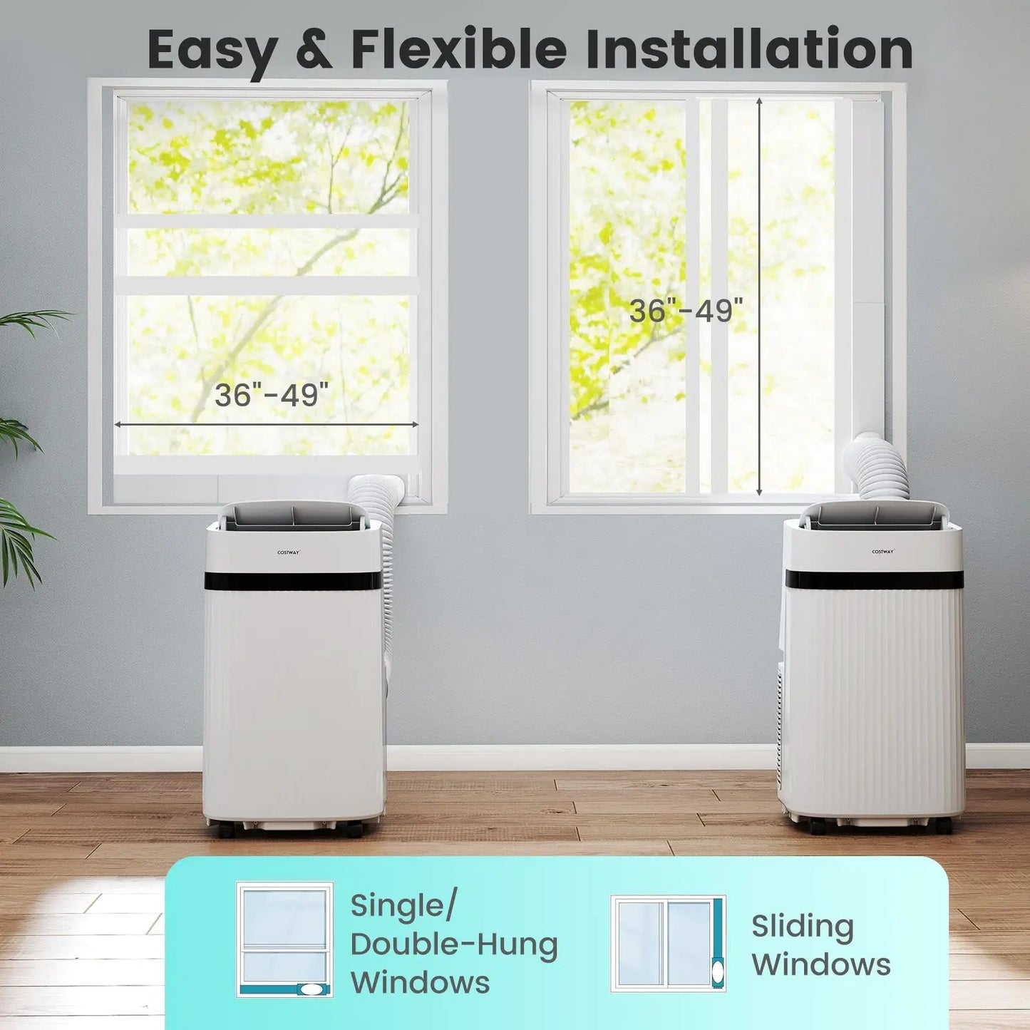 12000 BTU Portable Air Conditioner 3 in 1 Energy-saving with Fan and Dehumidifier-White - Tampa Home & Garden Store