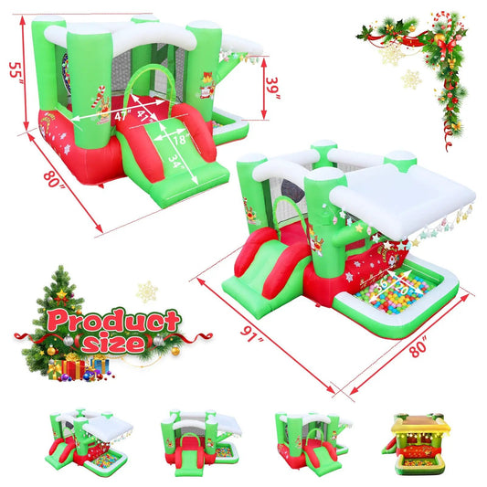 Christmas Jump and Slide Inflatable Bouncer green red with slide VIP Digital Presence on Tampa Home & Garden Store