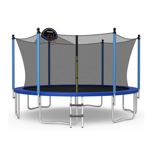 Outdoor Recreational Trampoline with Ladder and Enclosure Net-12 ft - Tampa Home & Garden Store