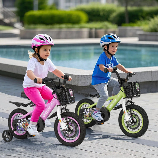 14 Inch Kids Bike Adjustable With Training Wheels pink and lime frames two bikes DirectDeals on Tampa Home & Garden Store