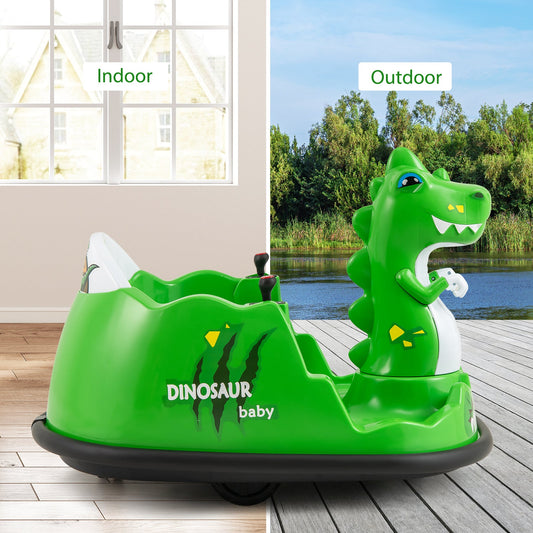 12V Bumper Car with Spray Function and Remote Control for Toddlers Aged 2-5-Green - Tampa Home & Garden Store