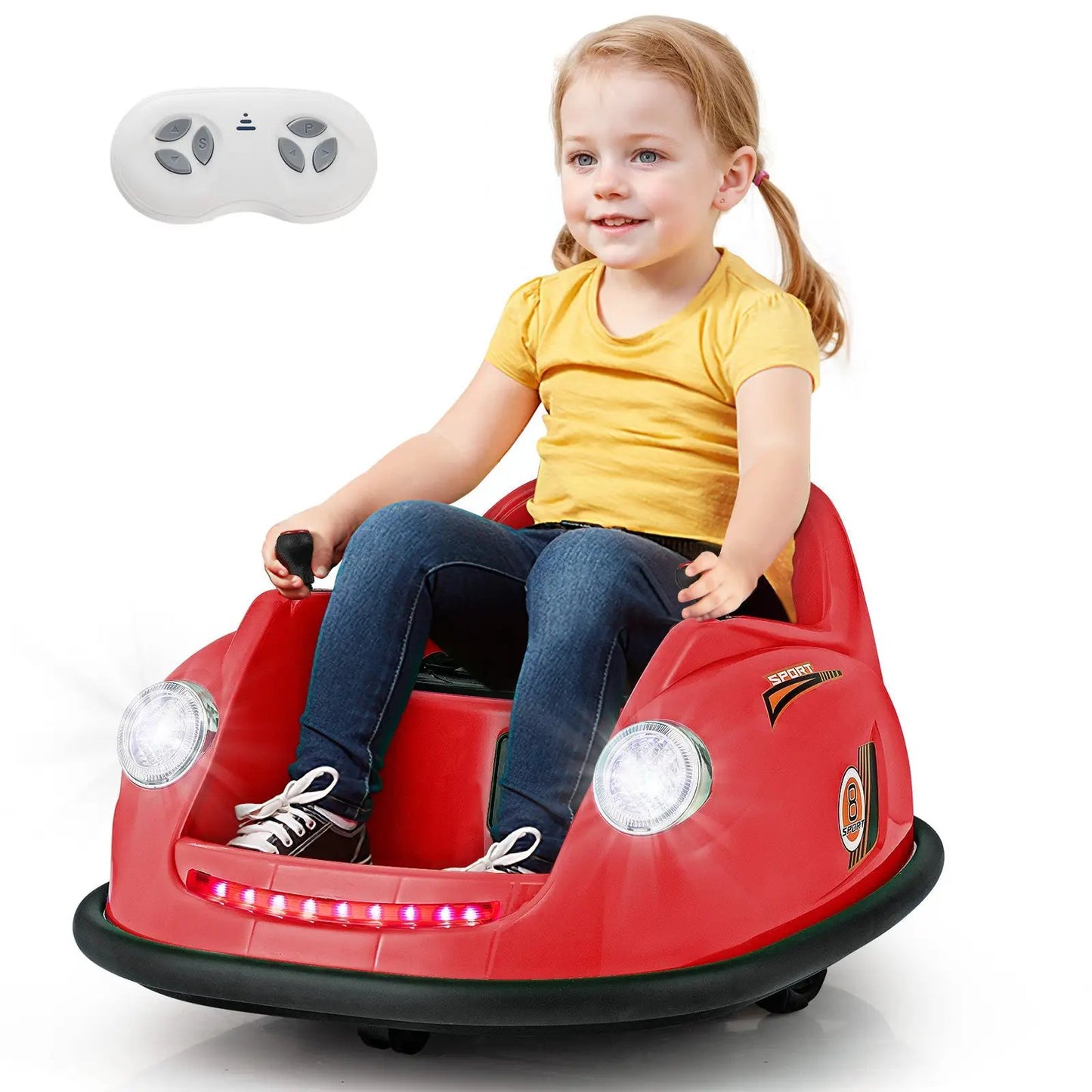 12V Electric Kids Ride on Bumper Car Battery Powered Bumping Car with Remote Control-Blue - Tampa Home & Garden Store