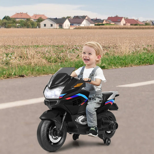 12V Kids Ride On Motorcycle Electric Motor Bike-Black - Tampa Home & Garden Store