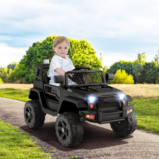 12V Kids Ride On Truck With Remote Control black off-road SUV toy DirectDeals on Tampa Home & Garden Store