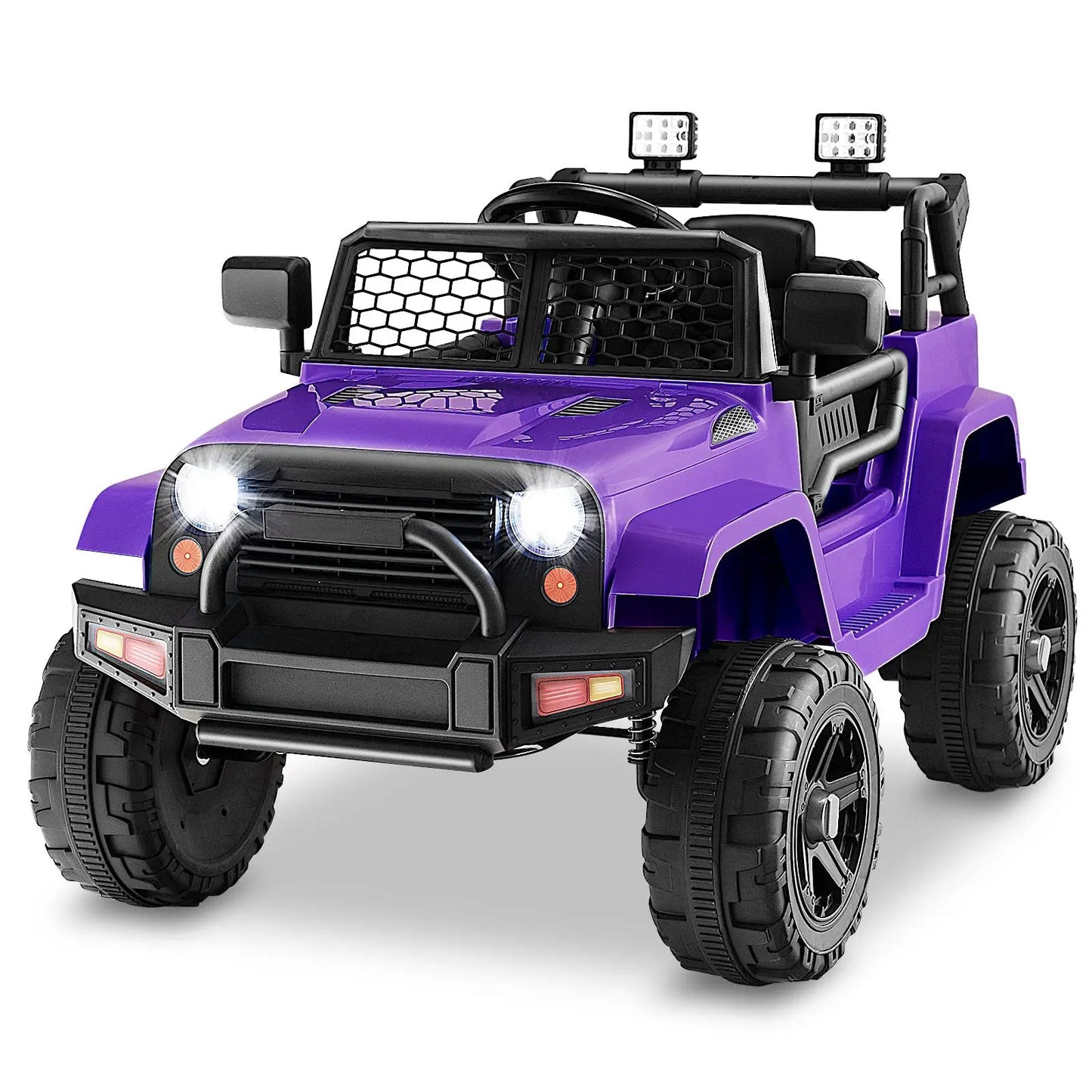 12V Kids Ride On Truck with Remote Control and Headlights-Black - Tampa Home & Garden Store