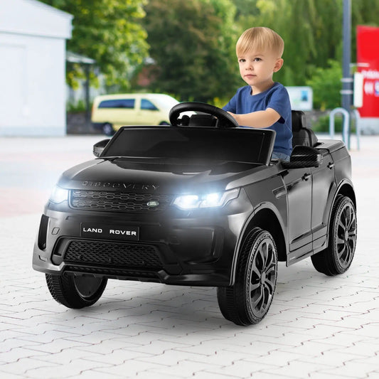 12V Kids Ride On Car with Remote and LED Lights, black Land Rover Discovery SUV, DirectDeals on Tampa Home & Garden Store