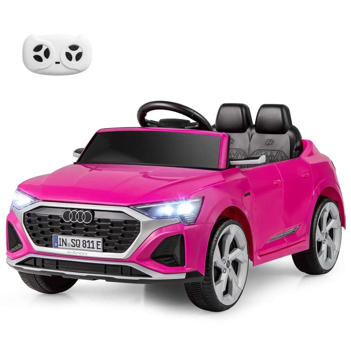 12V Kids Ride-on Car Licensed Audi SQ8 pink by DirectDeals with white remote on Tampa Home & Garden Store