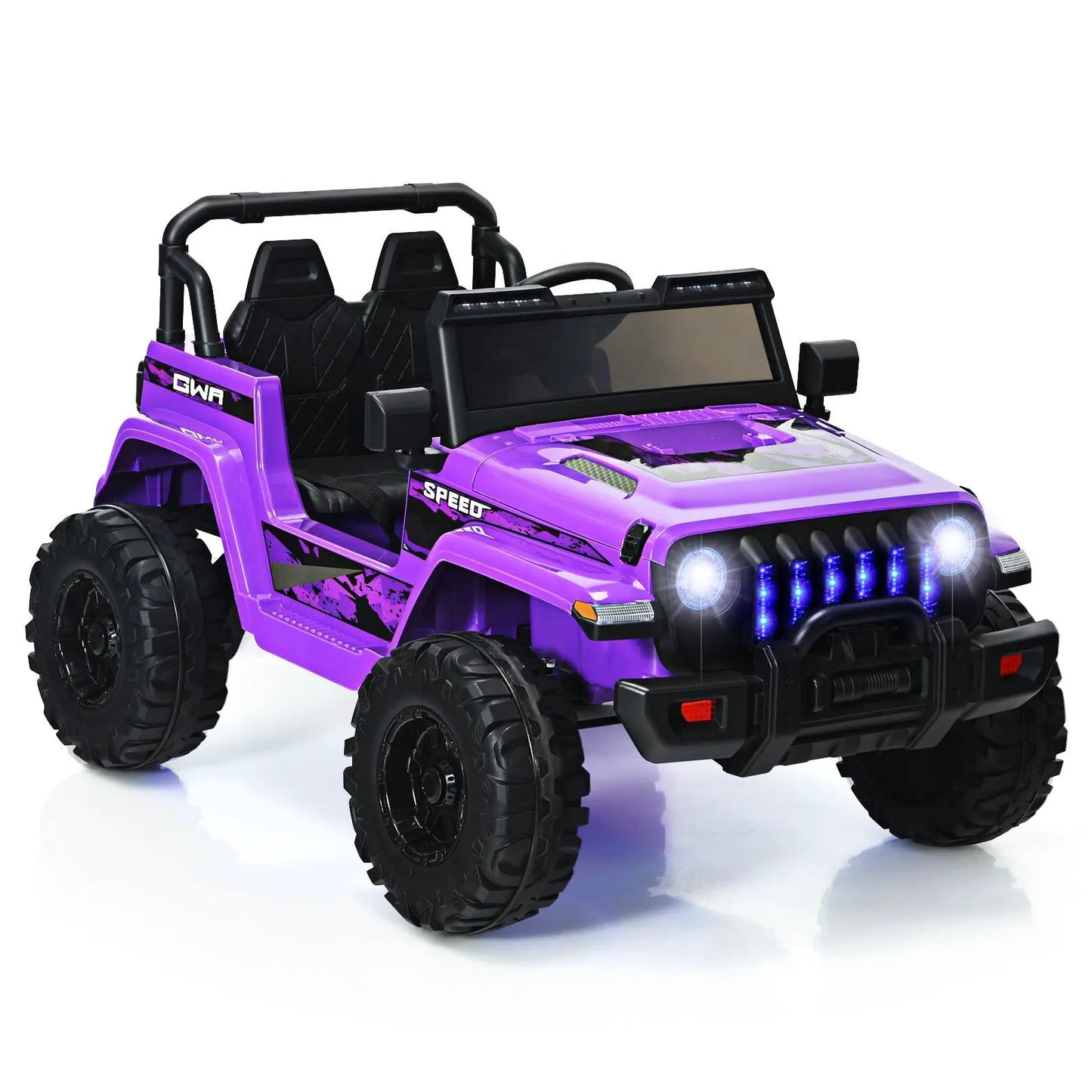 12V Kids Ride-on Jeep Car with 2.4 G Remote Control-Black & Green - Tampa Home & Garden Store