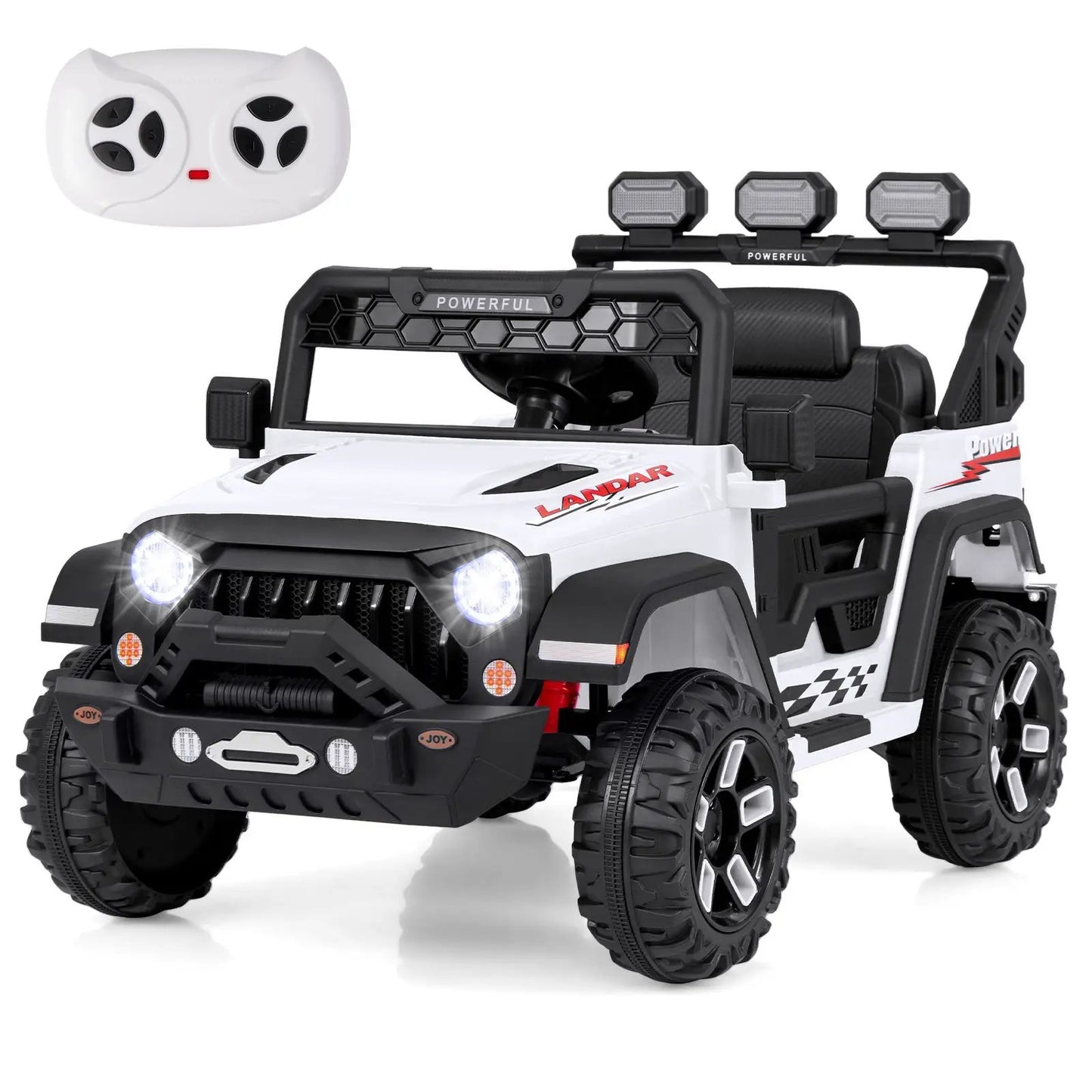 12V Electric Kids Ride on Truck with Remote Control and Music-Black - Tampa Home & Garden Store
