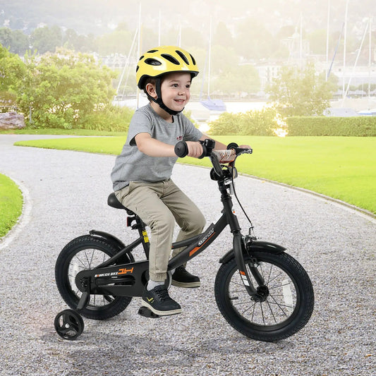 12/14/16/18 inch kids bike with removable training wheels, adjustable seat, black DirectDeals on Tampa Home & Garden Store