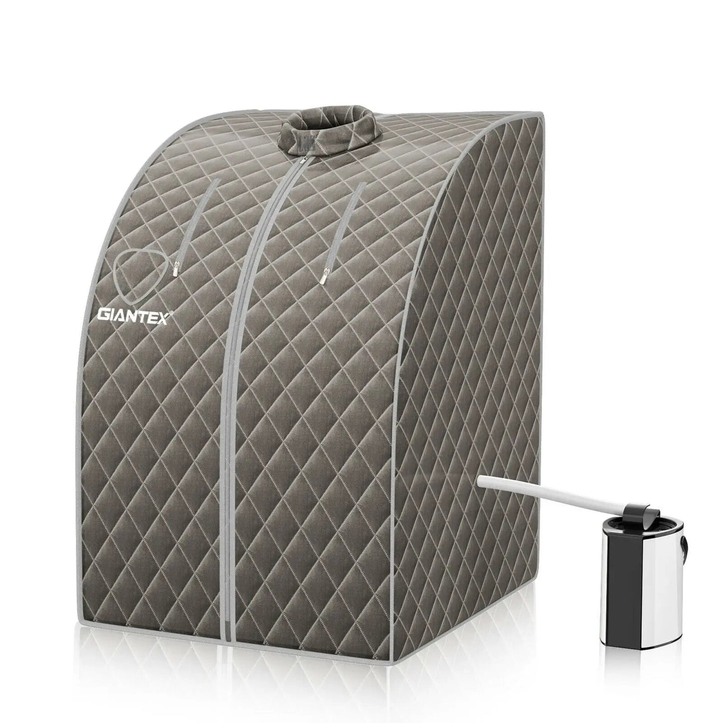 Portable home steam sauna with 3L steamer in gray quilted fabric featuring Giantex logo on Tampa Home & Garden Store
