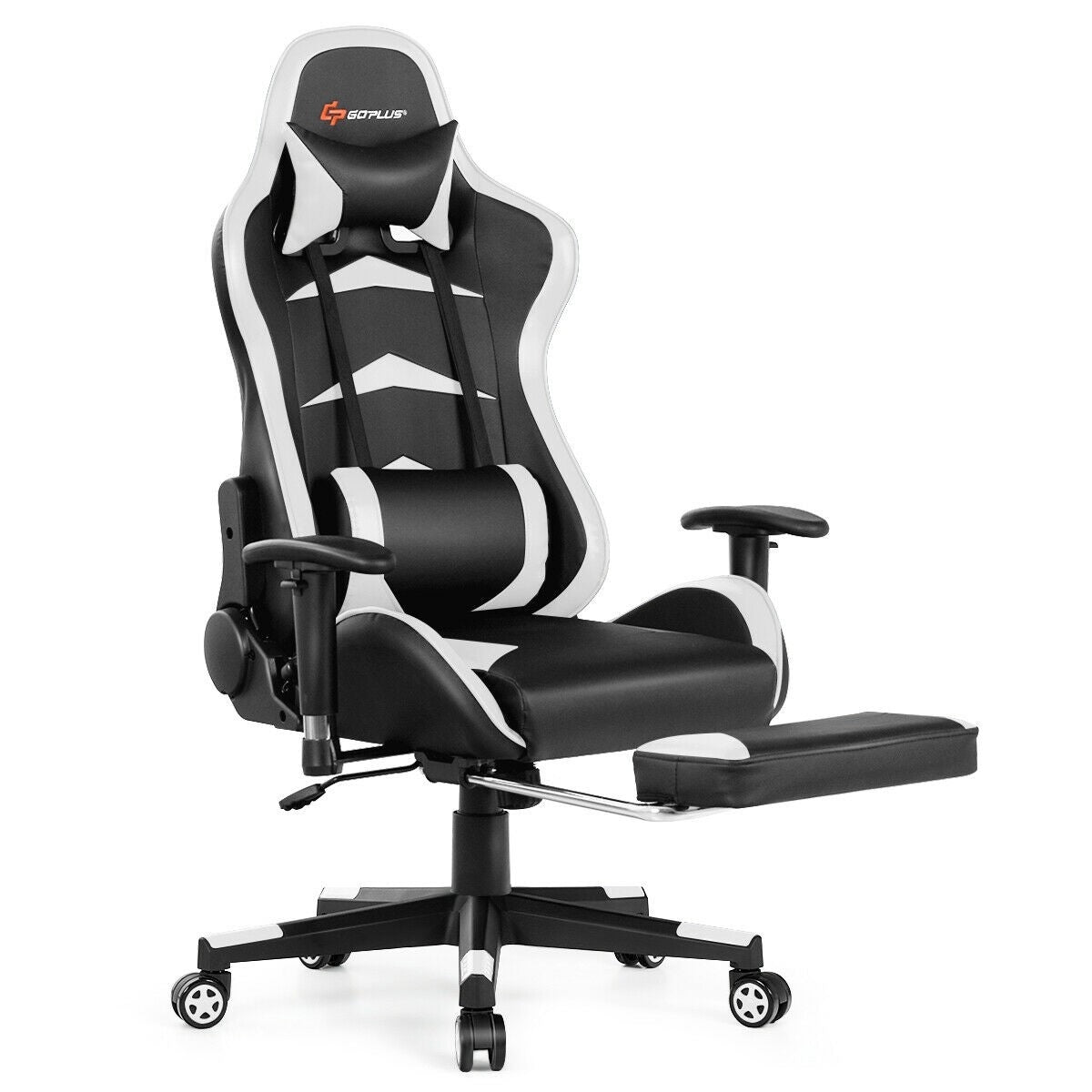 Massage Gaming Chair with Footrest-Pink