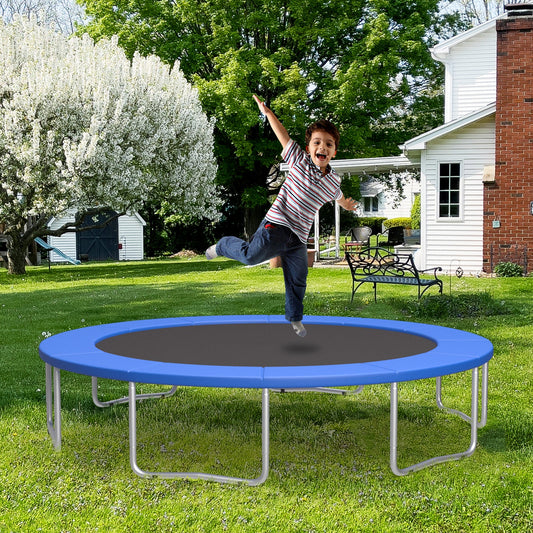 8-16 FT Trampoline Pad Replacement Safety Pad with Fixing Straps (Blue) - Tampa Home & Garden Store