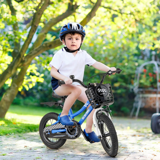 12 Inch Kids Bike with Training Wheels blue DirectDeals bicycle for ages 3-4 with front basket on Tampa Home & Garden Store