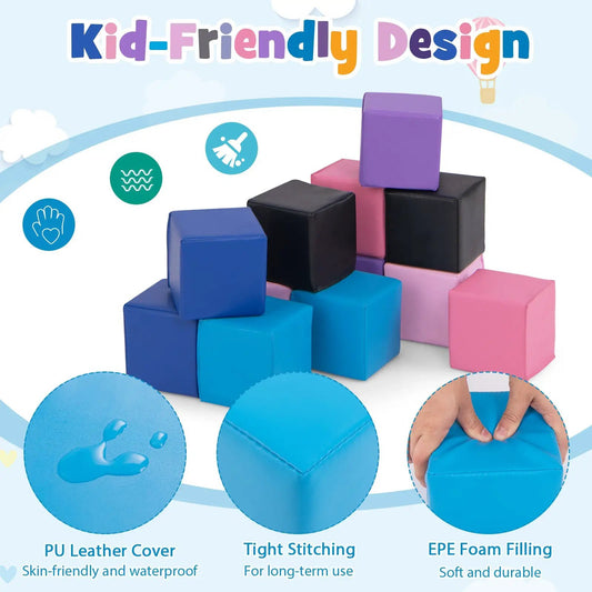 12-piece soft foam building blocks set with colorful cubes for kids DirectDeals on Tampa Home & Garden Store