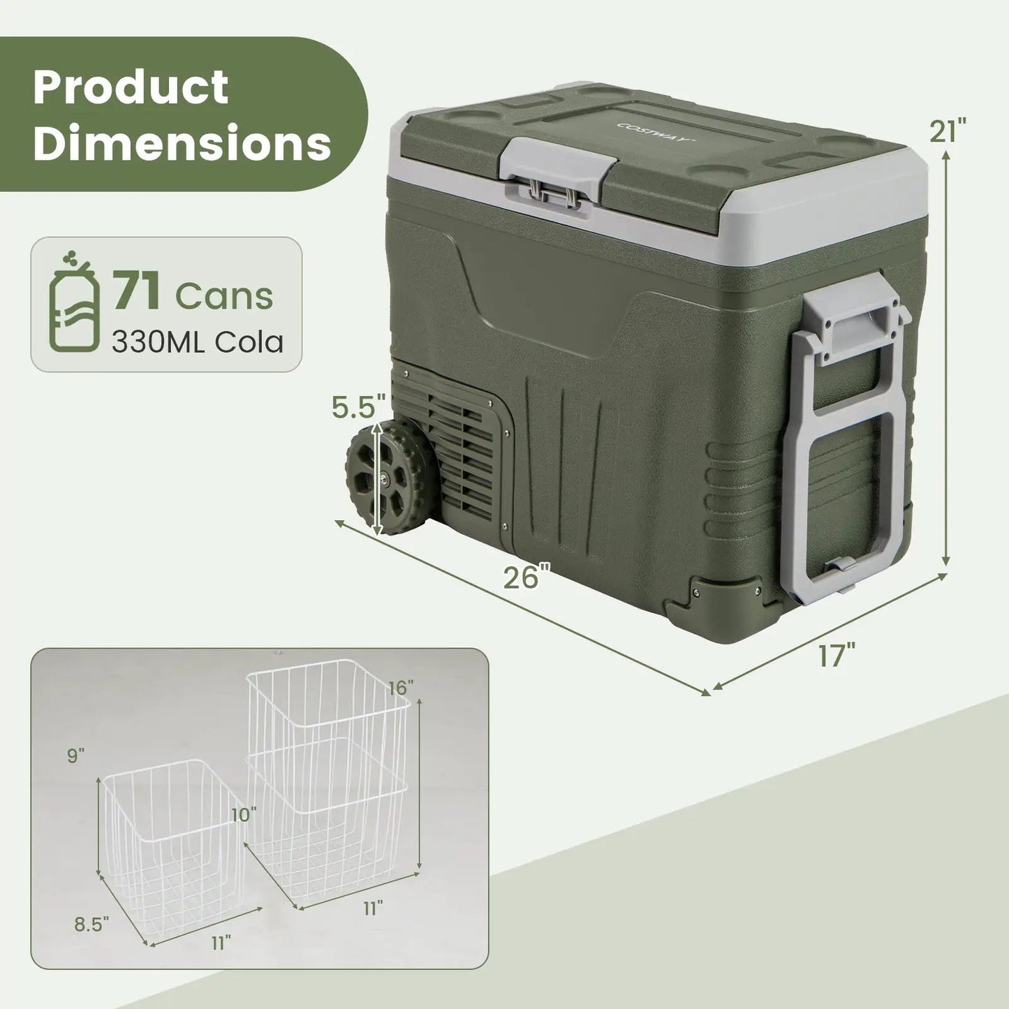 12 Volt Car Refrigerator Portable Car Fridge with Adjustable Range-35L - Tampa Home & Garden Store