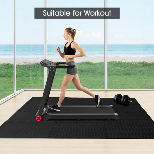 12 Piece Interlocking Flooring Mat with Anti Slip, black gym mat by DirectDeals on Tampa Home & Garden Store