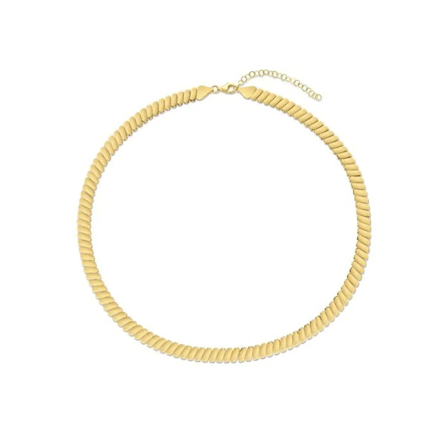 14K yellow gold rib link necklace 18 inch with extender chain on Tampa Home & Garden Store