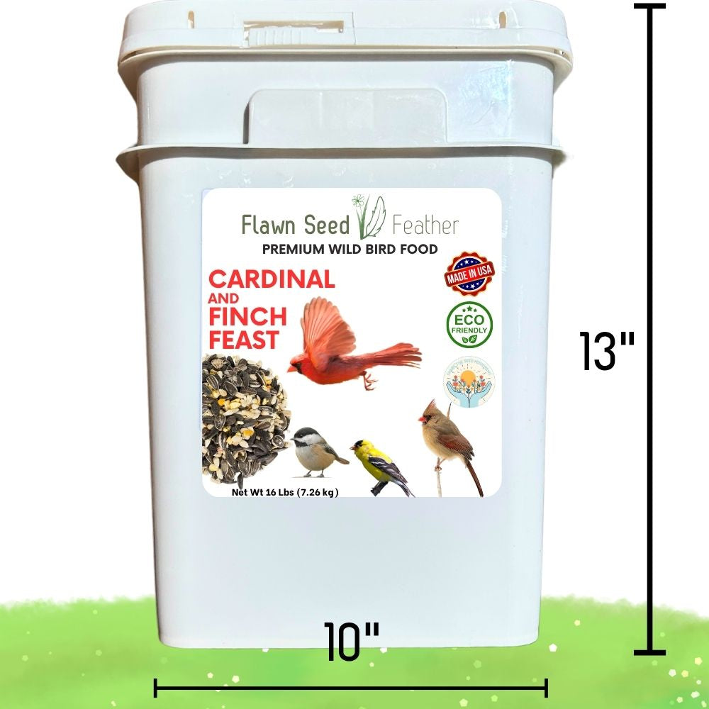 Cardinal & Finch Feast Wild Bird Seed Blend bucket, container, 16 lb Flawn Seed Kits on Tampa Home & Garden Store