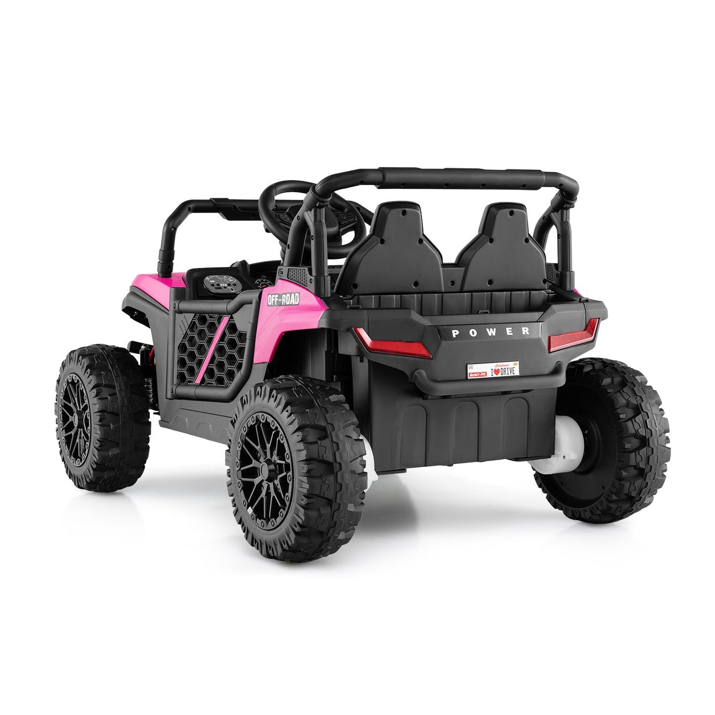 12V Kids Ride on Truck Off-Road UTV with Parental Remote and Lights-Black